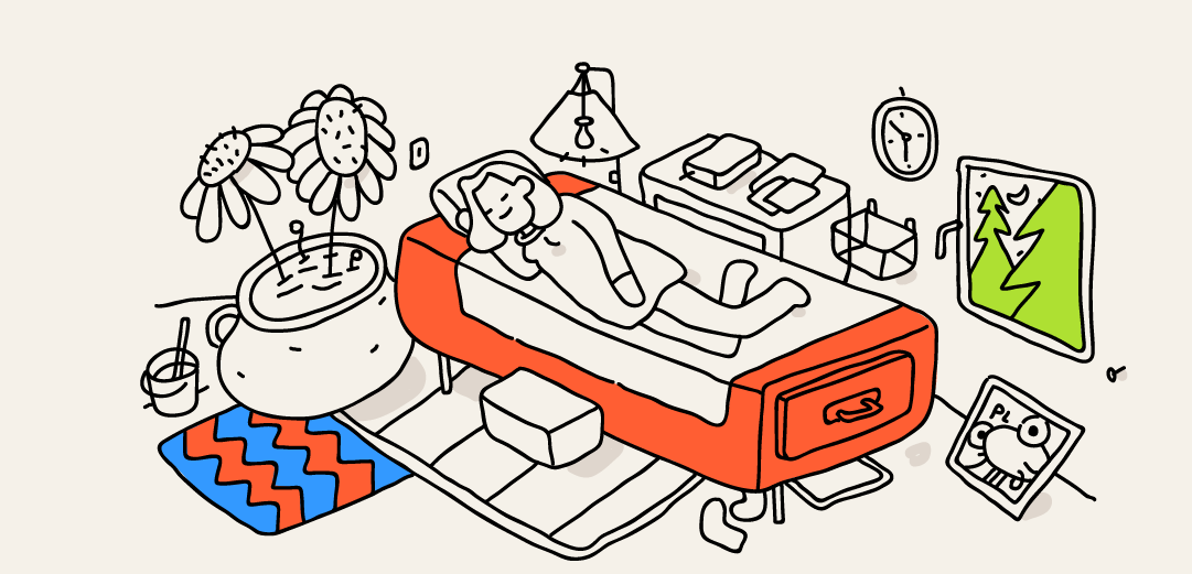 Get some sleep and get pregnant! — illustration for week 1 of pregnancy