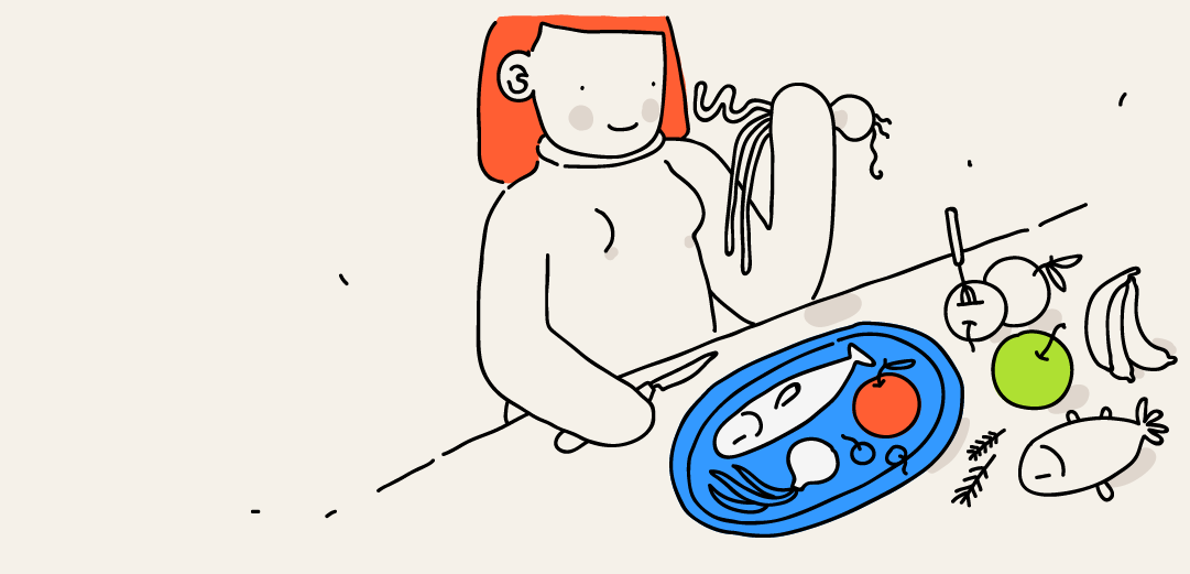 What's on your plate? — illustration for week 1 of pregnancy