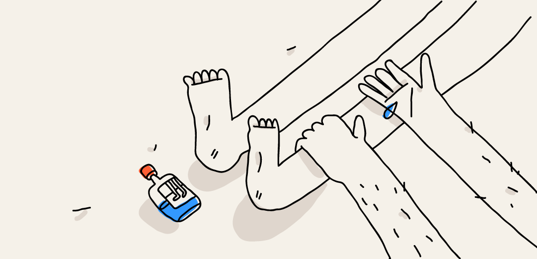 Honey, I want a massage! — illustration for week 28 of pregnancy