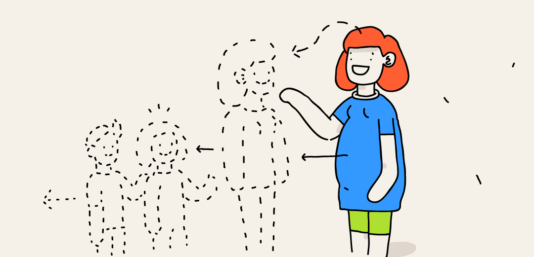 Take care of grandchildren now — illustration for week 18 of pregnancy